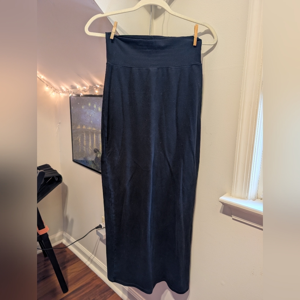 American Apparel Black Maxi Slit Skirt
